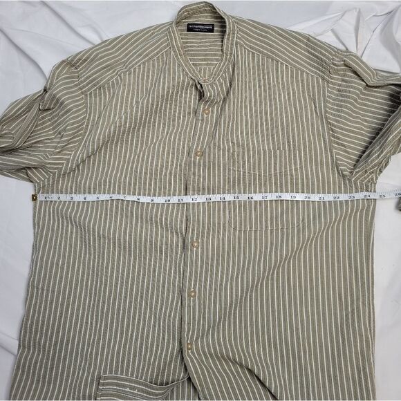 VINTAGE 90s J Peterman striped seersucker loose fit button up shirt XL‎ - Picture 9 of 10